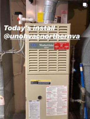 Gas furnace installation completed in a Northern Virginia home